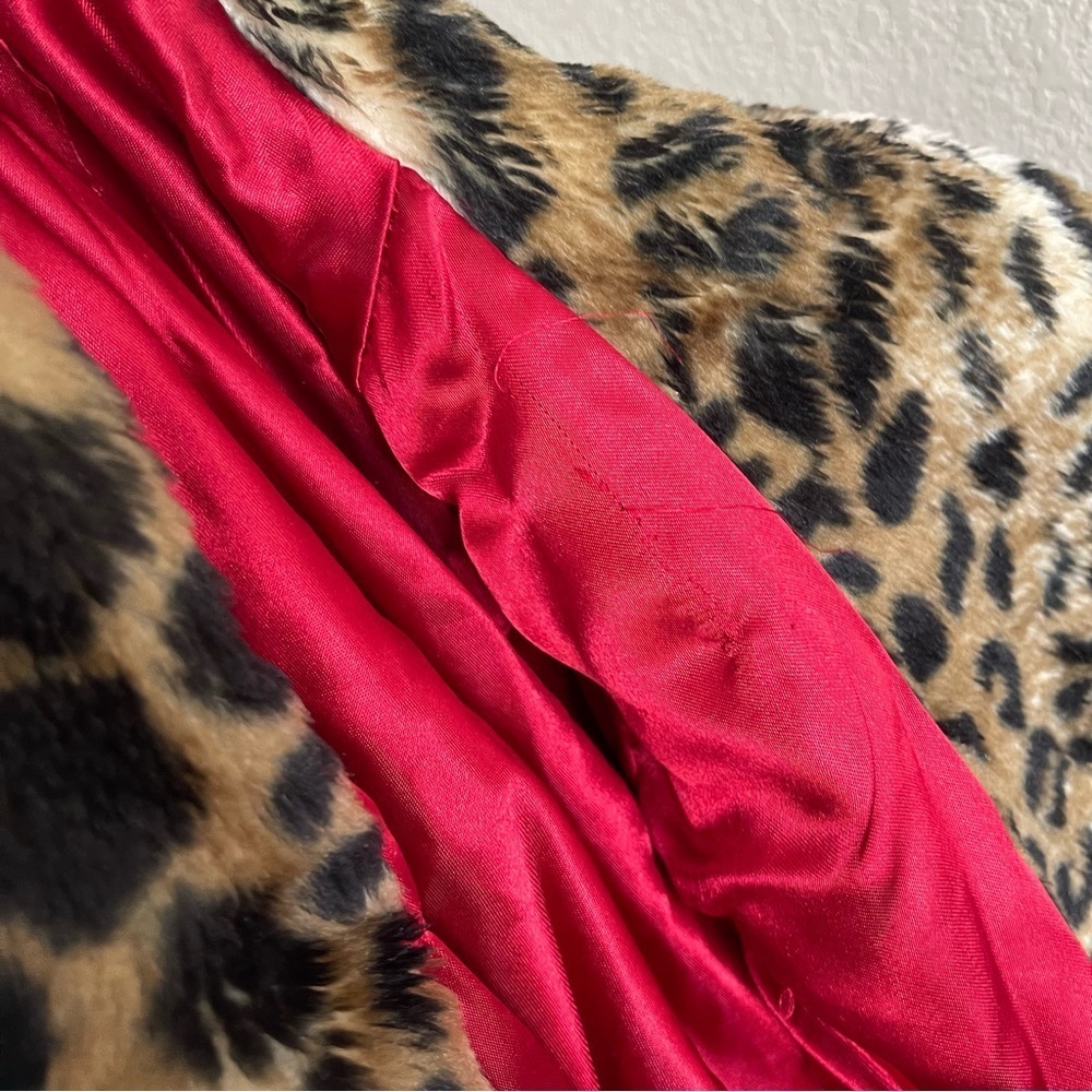Y2K Cherokee Faux Fur Leopard Mobwife Jacket Retro Womens Size Medium - Picture 6 of 9